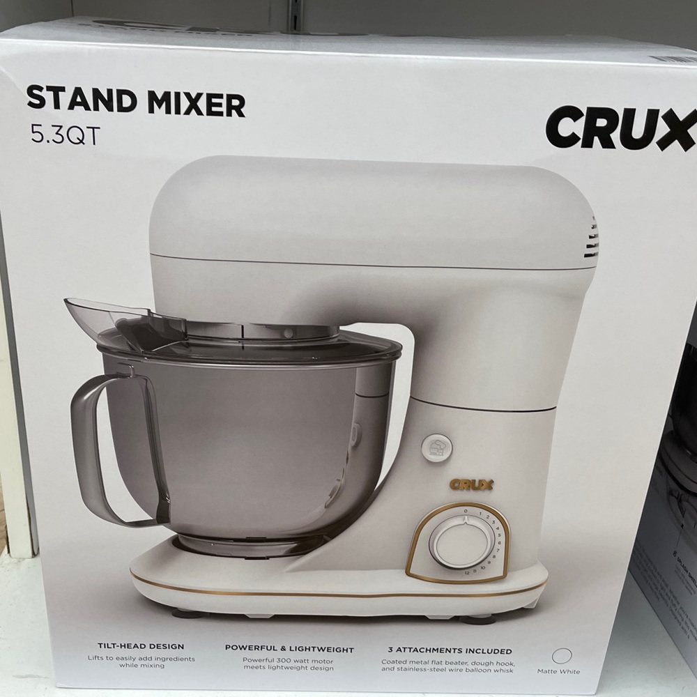 CRUX® 5.3 Qt. Stand Mixer in Matte White